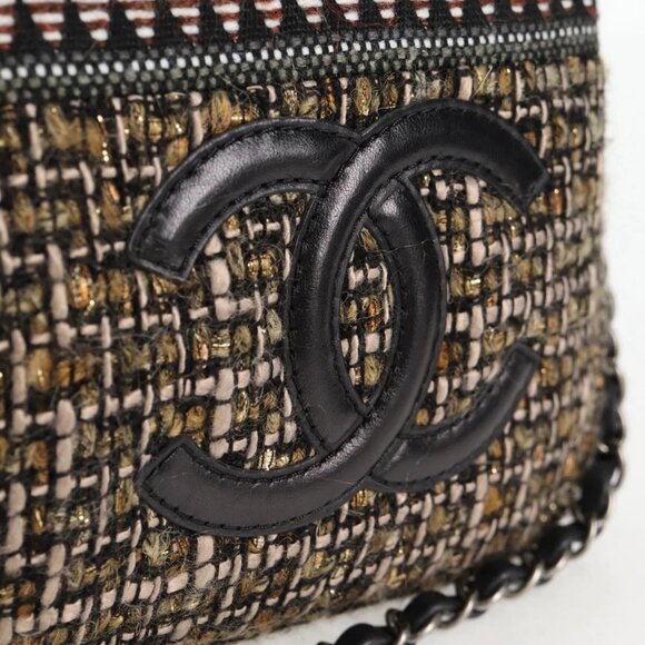 CHANEL Chain Shoulder Bag Tweed Black CC Auth - Picture 13 of 16